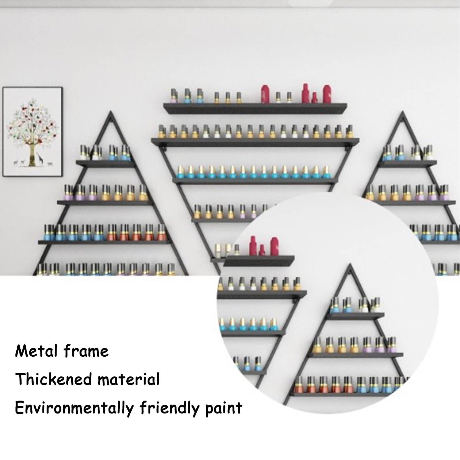 Metal Wall-Mounted Nail Polish Shelf
