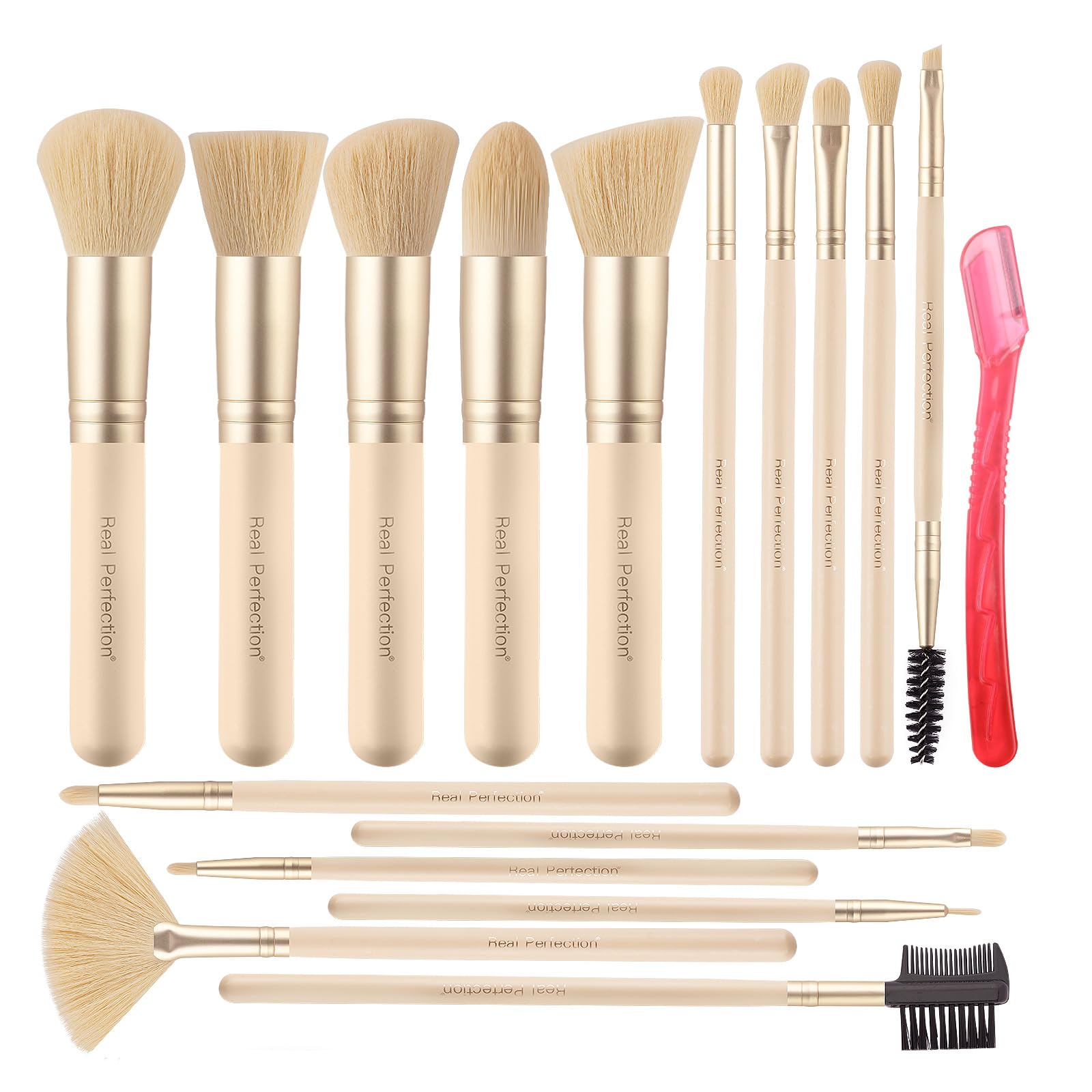 16-Piece Makeup Brush Set with Eyebrow Razor