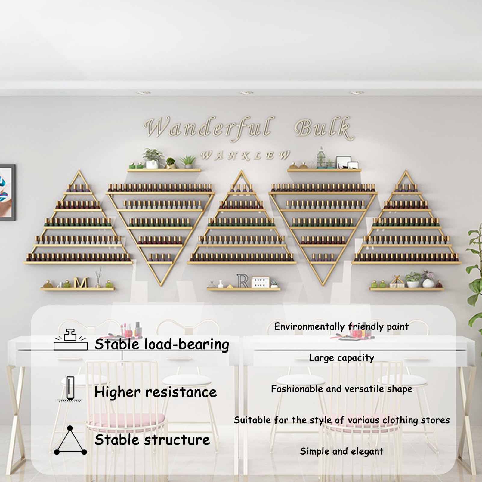 Metal Wall-Mounted Nail Polish Shelf
