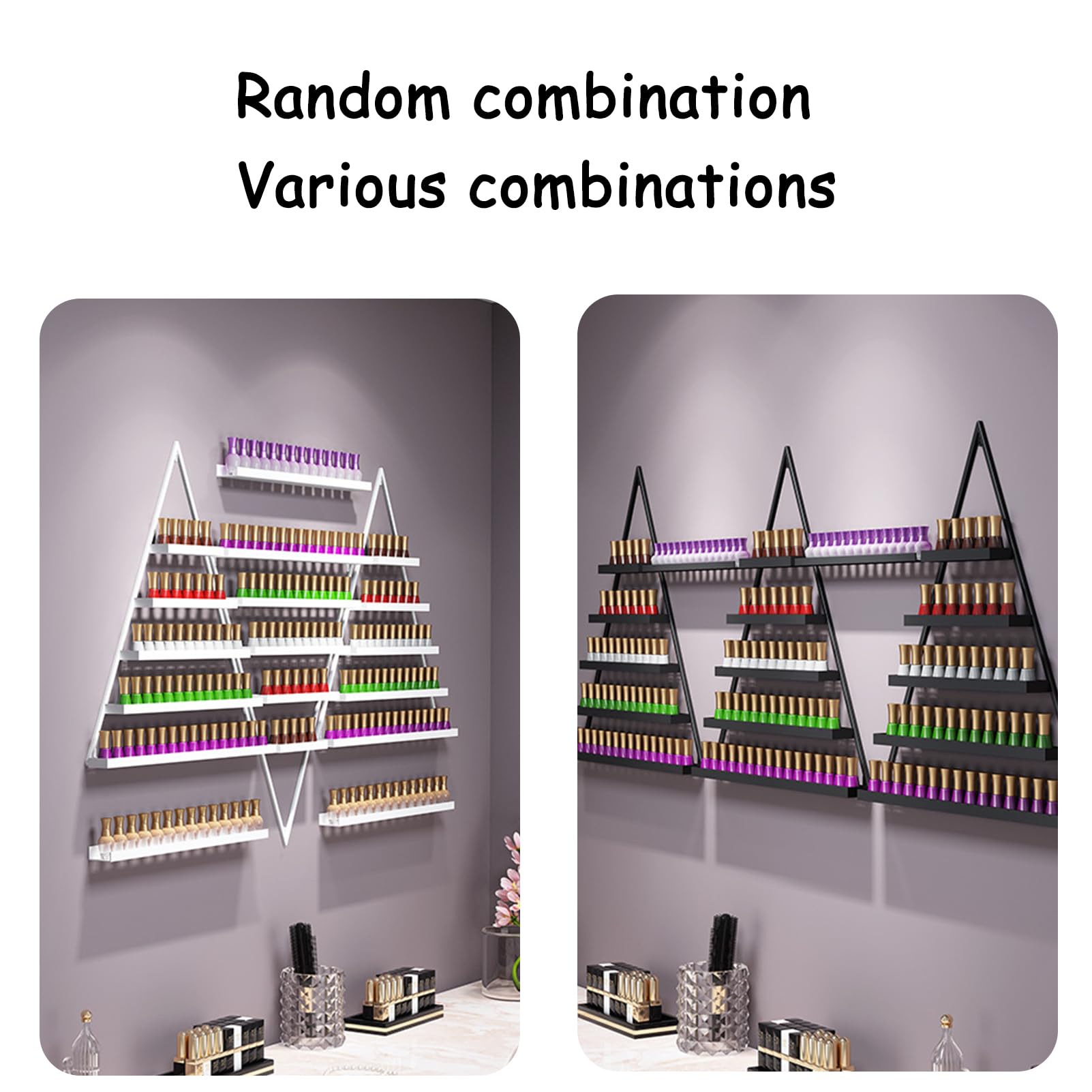 Metal Wall-Mounted Nail Polish Shelf