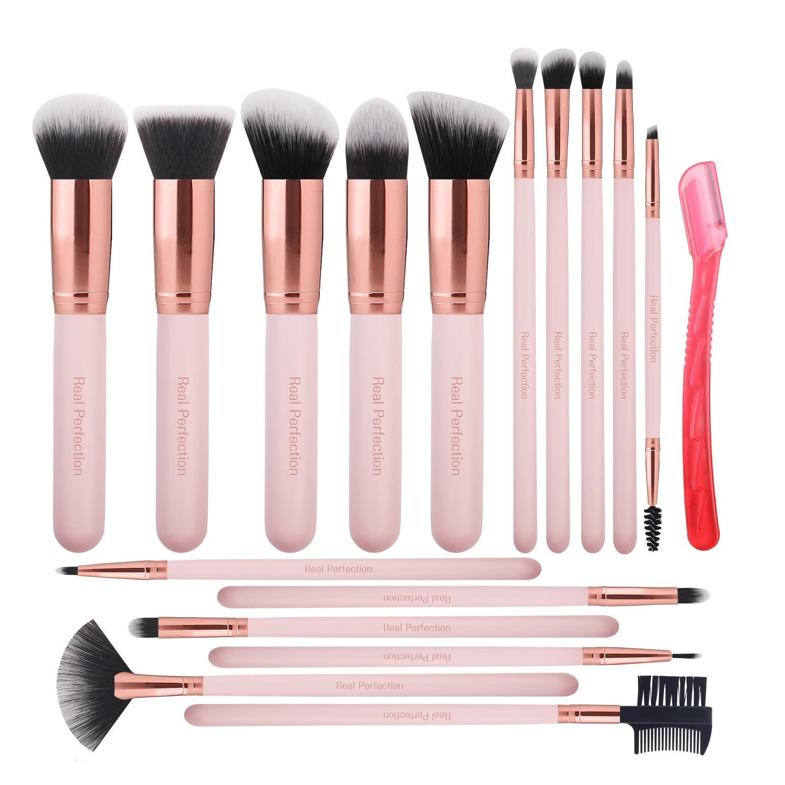 16-Piece Makeup Brush Set with Eyebrow Razor