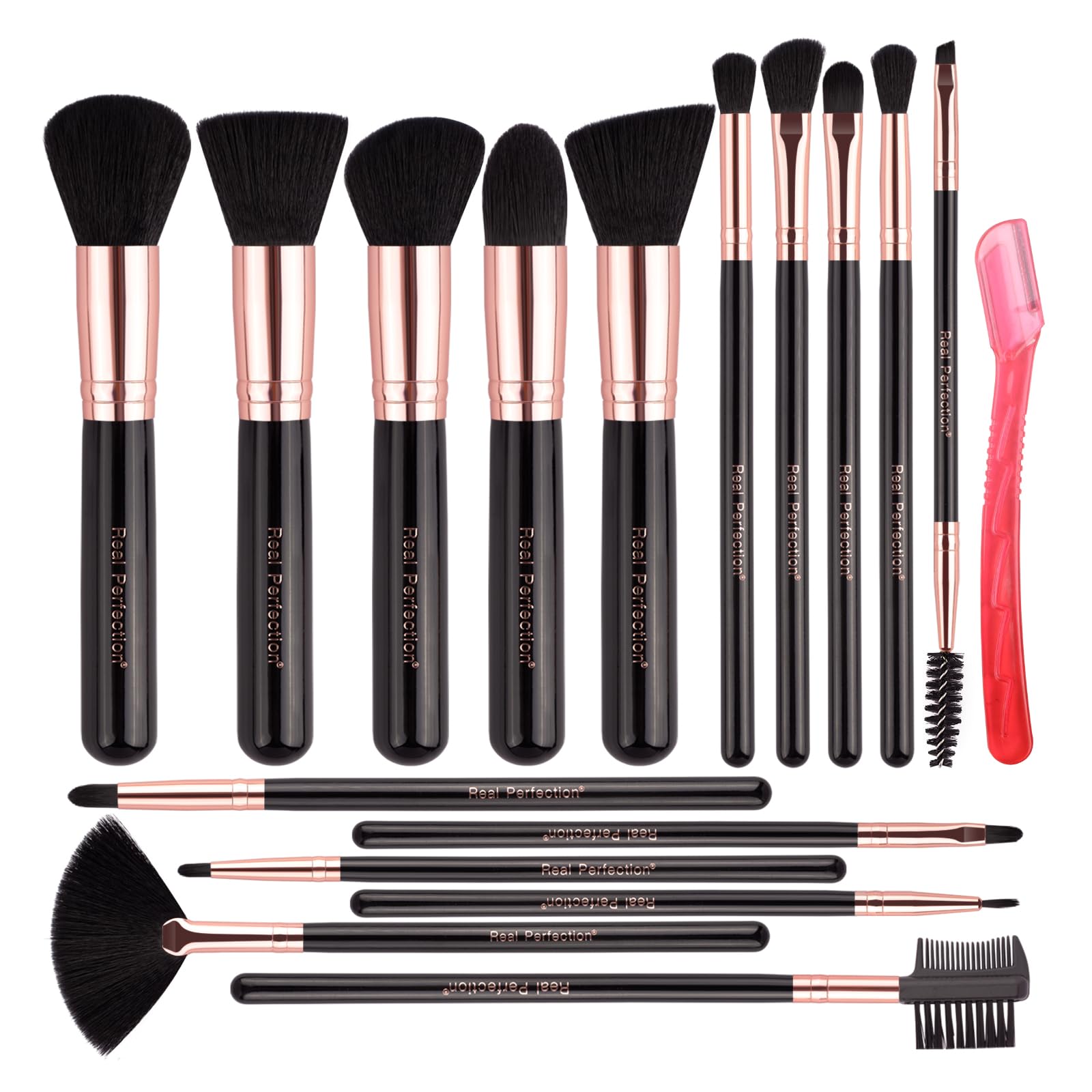 16-Piece Makeup Brush Set with Eyebrow Razor