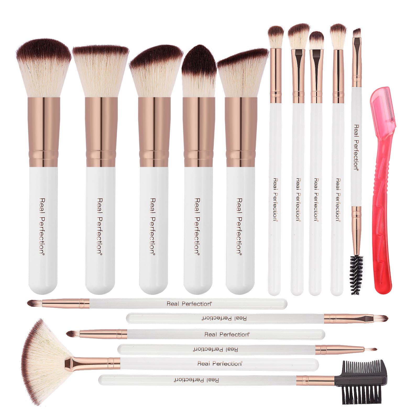 16-Piece Makeup Brush Set with Eyebrow Razor