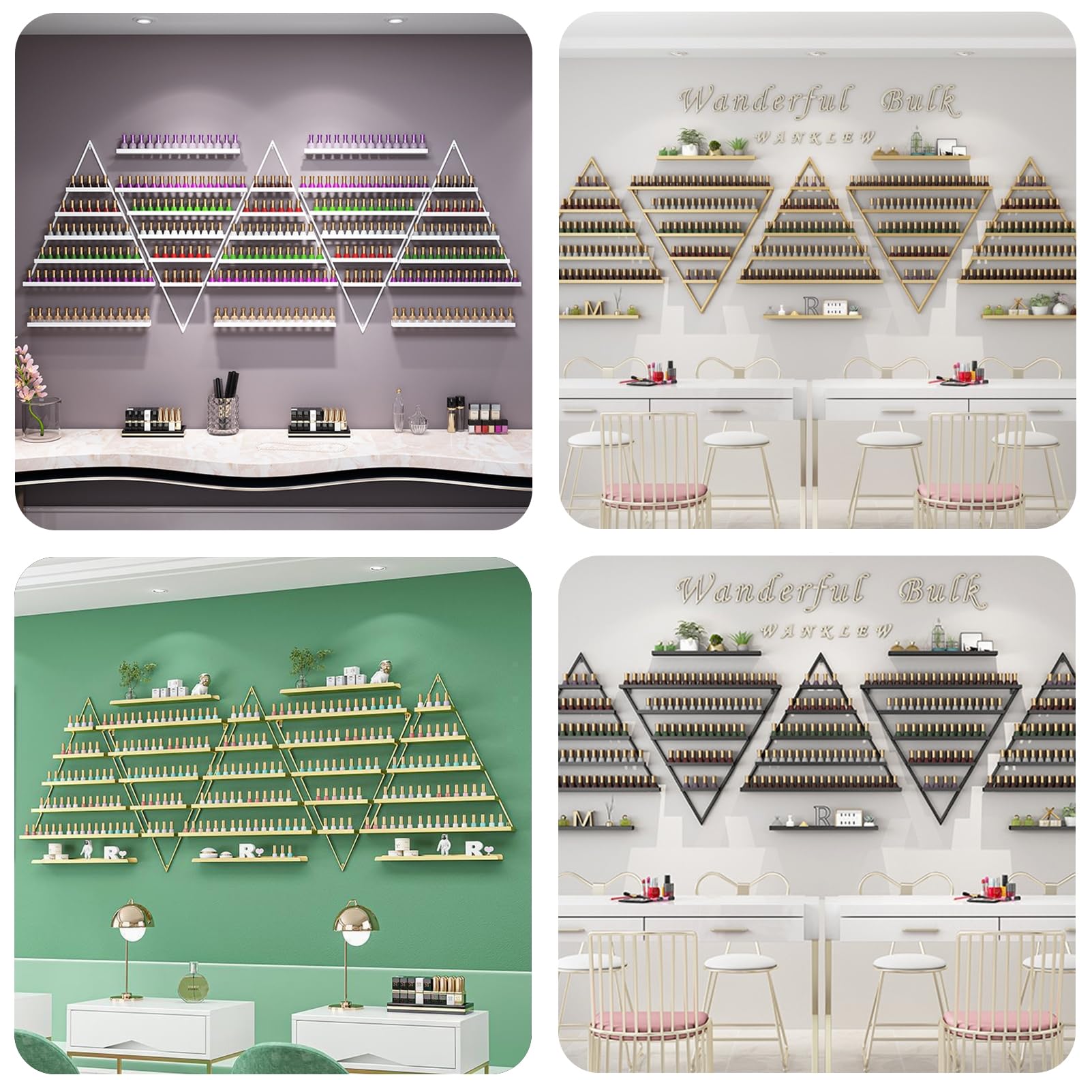 Metal Wall-Mounted Nail Polish Shelf